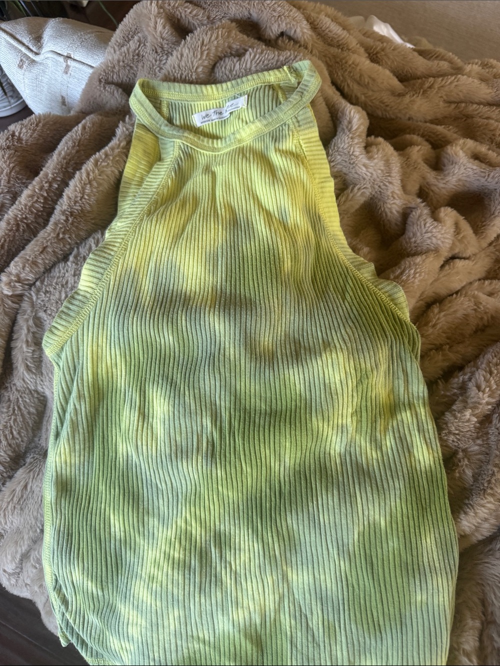We The Free Lime Green Ribbed Tank Top